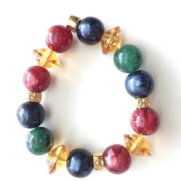 Vintage multicolor beaded bracelet - Picture 6 of 7